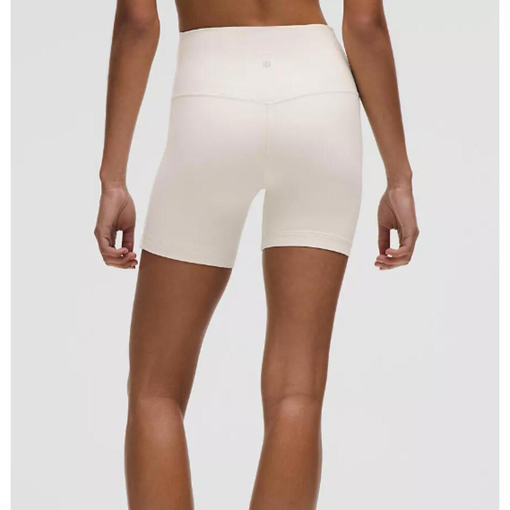 NWT Lululemon Align High-Rise Side-Stripe Short 6" Light Ivory/White Size 10 - Picture 2 of 7